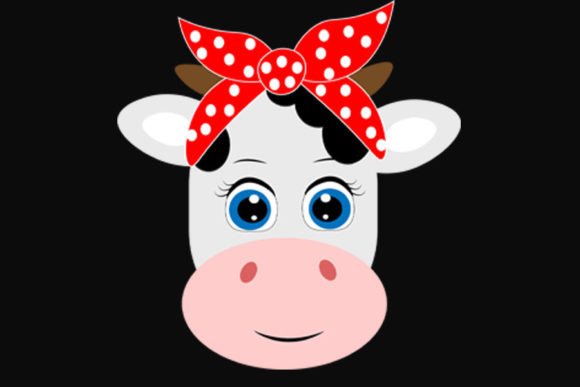 Cow Face Svg with Bandana
