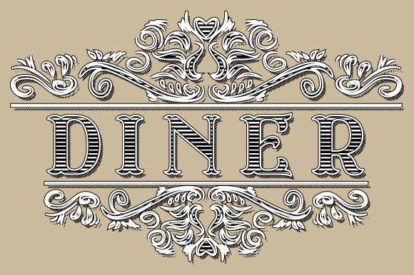 Diner Vintage Frame Vector SVG PNG