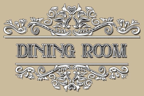 Dining Room Vintage Frame Vector SVG PNG
