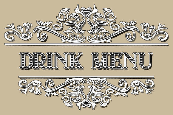 Drink Menu Vintage Frame Vector SVG PNG