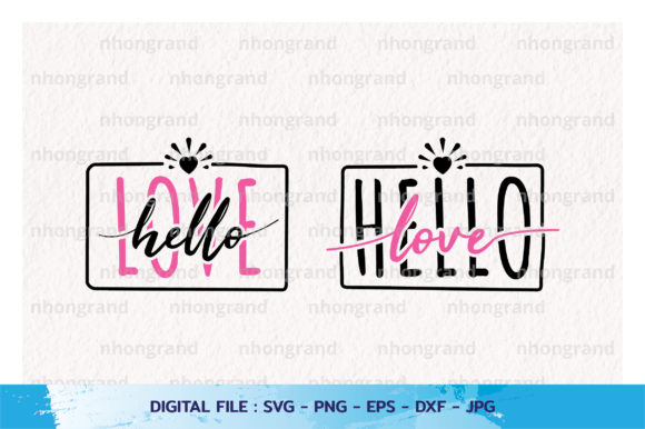 Hello Love with Heart Silhouette SVG Review